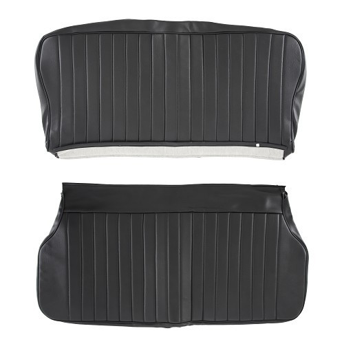  Set of front and rear seat covers for Renault 4 (10/1961-01/1978) - black leatherette - RT20032-2 