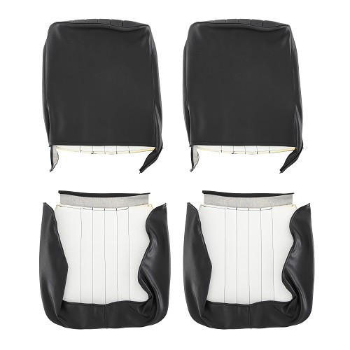  Set of front and rear seat covers for Renault 4 (10/1961-01/1978) - black leatherette - RT20032-3 