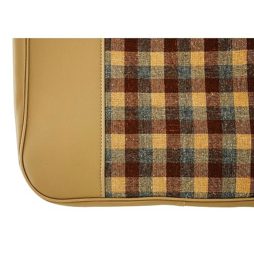  Set of front and rear seat covers for Renault 4 (01/1978-12/1992) - beige and brown skai-tartan fabric - RT20034 