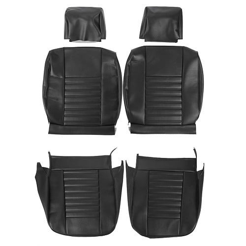  Front seat covers for Renault 4 (01/1978-12/1992) - black leatherette - RT20040-1 