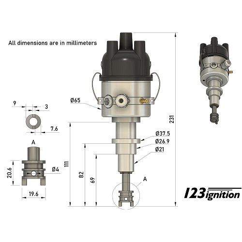 Accensione elettronica a depressione per Renault 16 e Alpine 1600 (09/1968- 12/1979) - RT40013