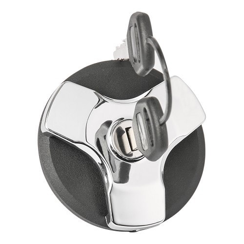  Anti-theft fuel filler cap for Renault 4 (09/1967-12/1993) - black and chrome - RT40165-1 