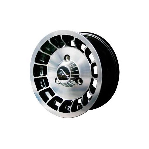  Polished alpine style rim with black spokes for Renault 4L - RT50124 