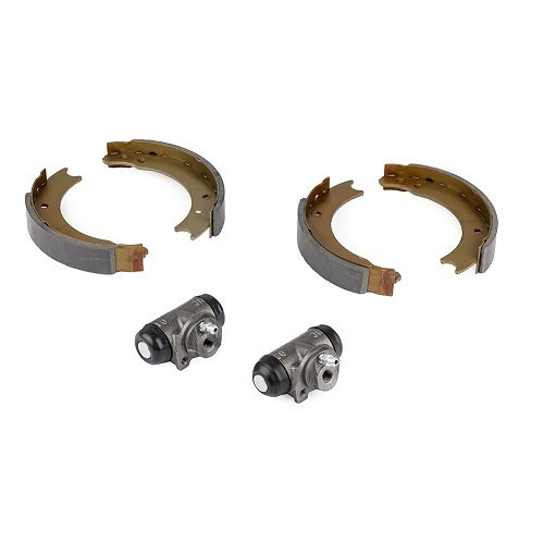     
                
                
    Kit complet de réparation de machoires arrière pour Renault 4 à tambours - BENDIX - 160x26 mm - RT60066
