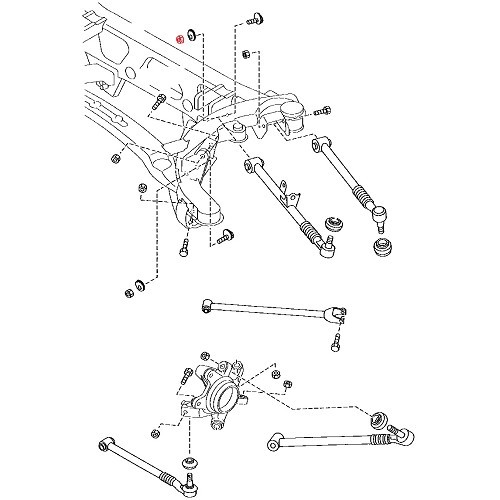  Porca de fixação de parafuso do braço inferior traseiro para Mazda RX8 - RX02781-1 