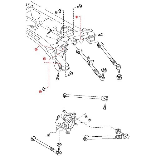  Nut for cradle side rear arm screws for Mazda RX8 - RX02790-1 