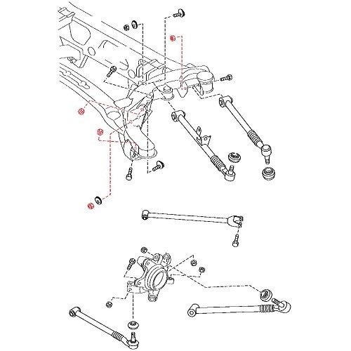  Porca para parafusos do braço traseiro lateral do berço para Mazda RX8 - RX02790-1 