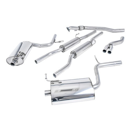  MILLTEK SSXAU033: Full exhaust line after catalytic converter- with 90 mm outlets (Removable) for Audi A4 1.8T 2WD Quattro Hatchback - Estate 190 bhp (6-speed) 2003 - 2005 - SSXAU034 