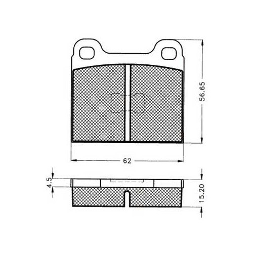  Front brake pads for Type 3, 71-&gt; / Type 4 -&gt;72 - T3H28910-1 