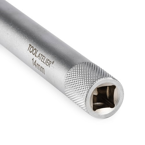 Long spark plug socket 14 mm TOOLATELIER - 12 flats for BMW Mini, PSA and Renault 1.2 16V - TA00395