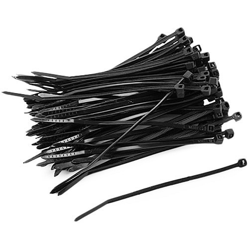 100 abrazaderas de fijación plásticas negras tipo Colson, 4,5 mm x 200 mm - TB00232 
