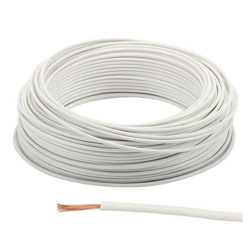  Special electrical wire for automobiles - 1.5 mm2 - sold by the metre - white - TB00365 