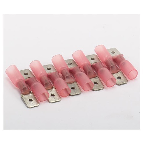  Warmkrimpende platte kabelschoenen (mannelijk) - 10 stuks - 6.35 mm - kabel van 0.5 tot 1.0 mm2 - TB00374 