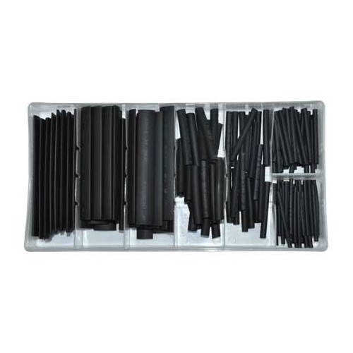  Assortment of 127 heat-shrink sleeves - black - TB00605 