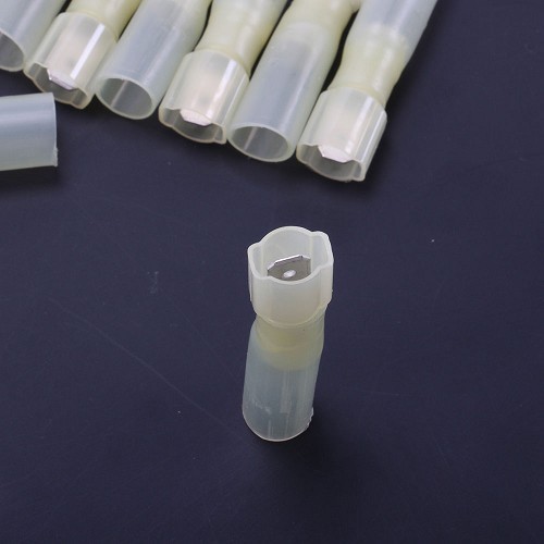 Insulated heatshrink flat terminals (male) - 10 pieces - 4.0 to 6.0 mm2 cable - TB00741