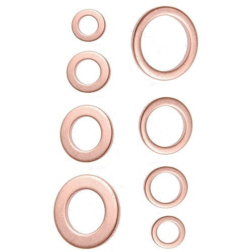  Copper washers - metric sizes - 75 pieces - TB00885 
