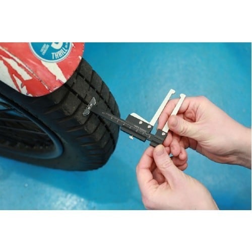 Jauge de profondeur de bande de roulement de pneu en acier inoxydable 10mm  testeur de fil de pneu étrier de profondeur de bande de roulement de pneu