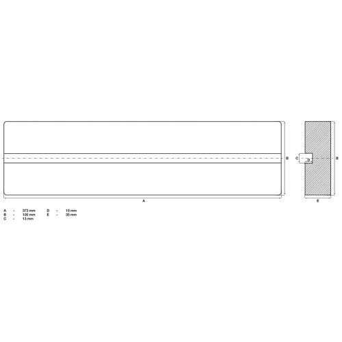  Protection caoutchouc avec rainure pour pont élévateur - 373 x 100 x 35 mm - TB05113-1 