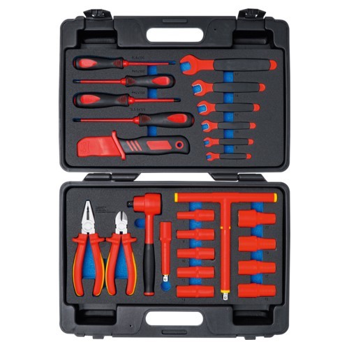 Socket set, spanners, screwdrivers, VDE 1000 V pliers - TB05159