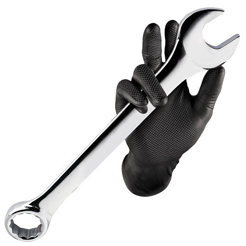     
                
                
    Mechanische Handschuhe aus geschupptem Nitril schwarz oder orange - Größe XL pro 50 - TB05172
