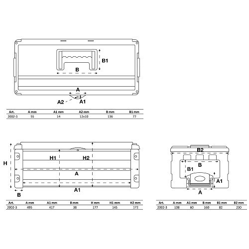  Cassetta degli attrezzi a guscio duro - 2 cassetti - TB05370-3 