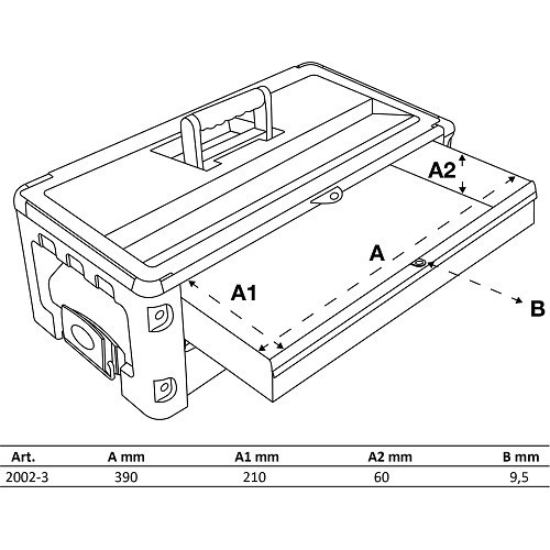 Cassetta degli attrezzi a guscio duro - 2 cassetti - TB05370-4 