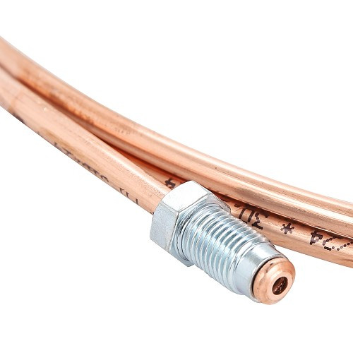 Starre Bremsleitung aus Kupfer mit 4.75mm Durchmesser - 21mm 3/8 24UNF und 21mm 3/8 24UNF Nippel - 355cm - TR06019