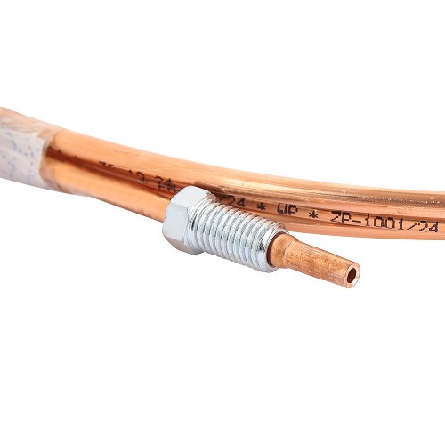 Starre Bremsleitung aus Kupfer mit 4.50mm Durchmesser - 20mm M9x1,25 und 20mm M9x1,25 Endstücke - 332cm - TR06039