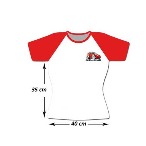  Tshirt femme Blanc/Rouge col rond avec une A3 rouge taille S - TS2WA3RS-1 