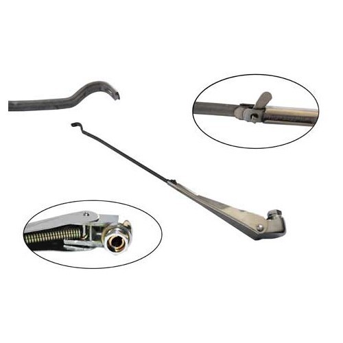     
                
                
    Bras d'essuie-glace réglable style "Cuillère" 5.2mm courbé droite - UA01030
