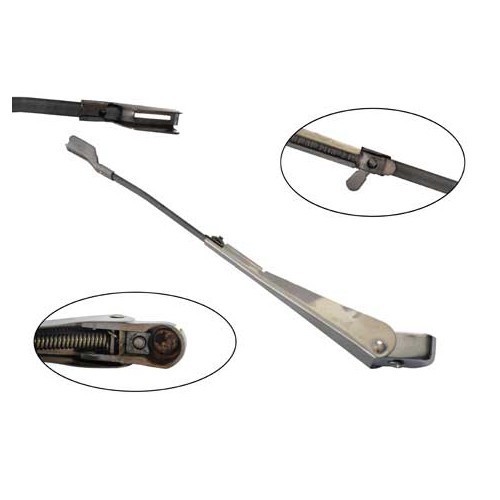     
                
                
    Bras d'essuie-glace réglable style "Clips" fixation 14,8mm courbé droit - UA01035
