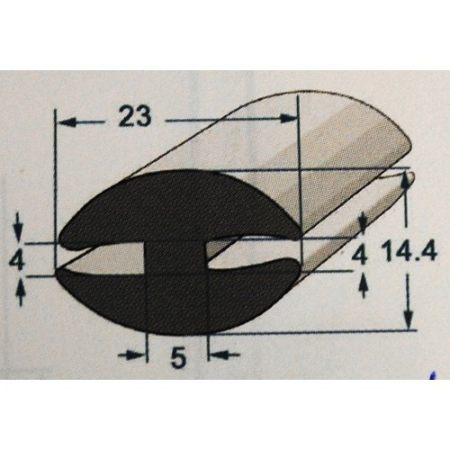  Zwarte voorruit- en raamafdichting - 23 x 14 mm - UA12908-1 