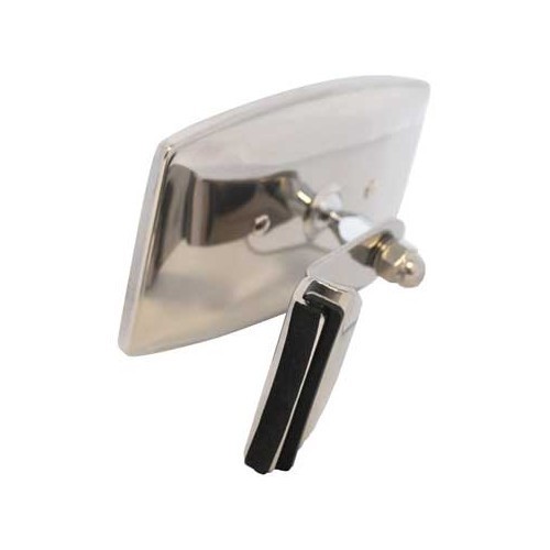 Rail-mounted rectangular chrome-plated door mirror - UA14965