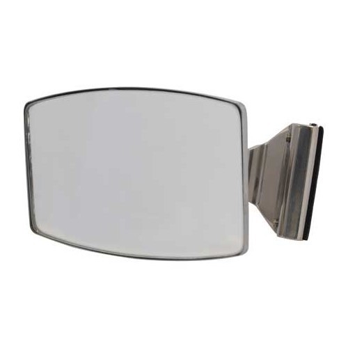 Rail-mounted rectangular chrome-plated door mirror - UA14965