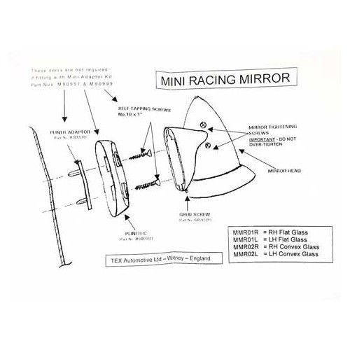  Rétroviseur gauche "Mini racing" en acier inoxydable - UA15015-5 