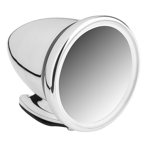  1 superior quality polished stainless steel barrel-style racing door mirror - UA15025 