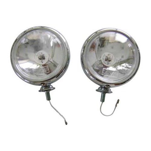 Set of 2 Mini-style WIPAC chrome-plated long-range headlights - UA15450 
