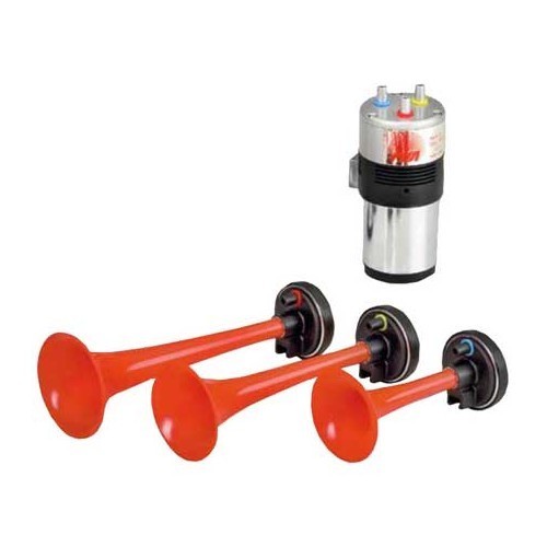     
                
                
    Klaxon "La Carioca" 12 Volt 3 trompes - UA19061
