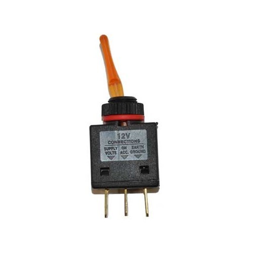  12 V/20 A 3-pin orange light toggle switch - UA19210 