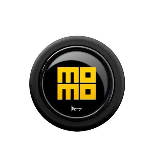  MOMO horn button, Black/Yellow - UB00313 