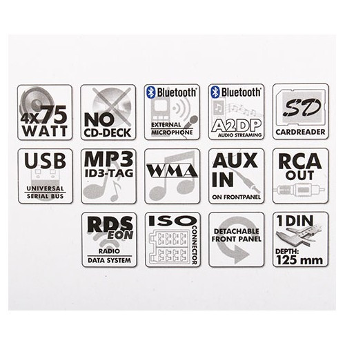 Autoradio USB-SD-Bluetooth Caliber RMD 120BT Chrome compatible DAB + - UB01251