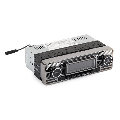 Caliber Retrolook Car Radio - RMD 120BT/B - USB/SD/Bluetooth DAB+ - Black and chrome finish - UB01257