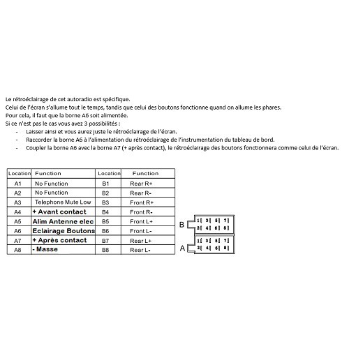 CONTINENTAL car radio with USB - Bluetooth - Hands-free kit functions - UB01306