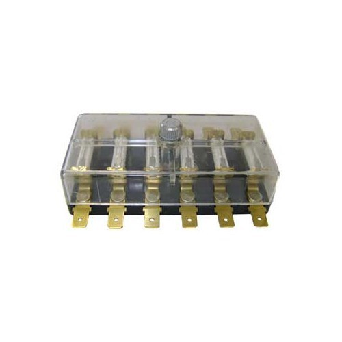  Box für 6 Steatit-Sicherungen Steckverbindung/Kabelschuhe - Transparent - UB08060-1 