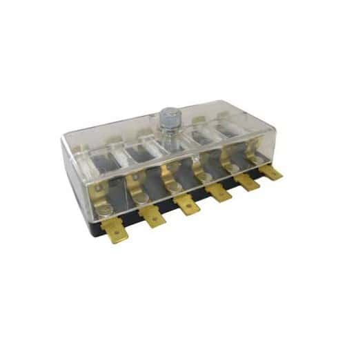  Box für 6 Steatit-Sicherungen Steckverbindung/Kabelschuhe - Transparent - UB08060 