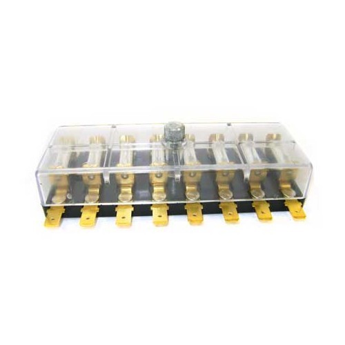  Caja para 8 fusibles de porcelana y conexión con enchufes/terminales - UB08080-1 