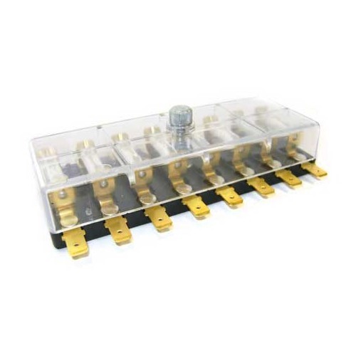  Box für 8 Steatit-Sicherungen Steckverbindung/Kabelschuhe - Transparent - UB08080 