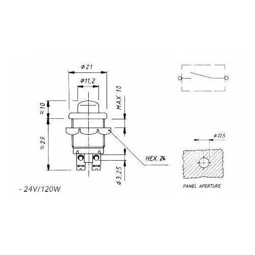  Startdruckknopf Metall und Schwarz - UB08150-2 