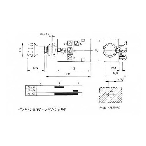  Interruptor conmutador con palanca 2 dientes para faros - UB08360-2 