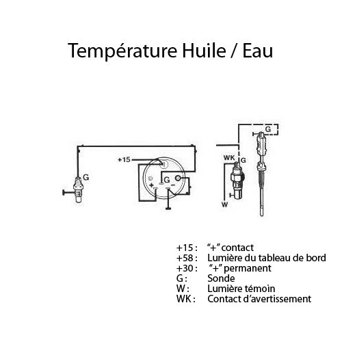  Quadrante VDO di temperatura dell'olio 50-150°C Nero e cromato - UB10226-2 